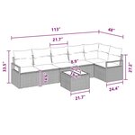 vidaXL Ensemble de canapé de jardin avec coussin 7 Pièces Marron et rouge