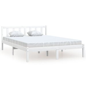 vidaXL Cadre de lit sans matelas blanc bois de pin massif