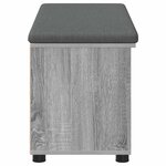 vidaXL Banc d'entrée avec coussin Uni Gris Sonoma 100 x 38 x 46 cm