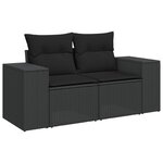 vidaXL Salon de jardin 11 Pièces avec coussins noir résine tressée