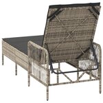 vidaXL Chaise Longue Gris Clair Rotin PE 157 x 55 x 92 cm Pliable