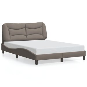 vidaXL Cadre de lit sans matelas taupe 120x200 cm tissu