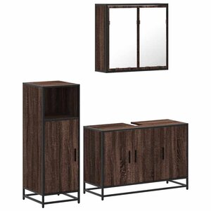 vidaXL Ensemble de meubles de salle de bain 3 Pièces Chêne marron