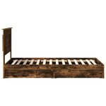 vidaXL Lit de Rangement Chêne fumé 100 x 200 cm Bois d'ingénierie