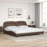 vidaXL Lit Viana avec matelas marron 200x200 cm similicuir