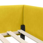 vidaXL Cadre de lit d'angle Jaune 90 cm x 200 cm tissu