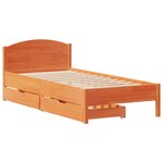 vidaXL Cadre de lit sans matelas cire marron 100x200cm bois pin massif