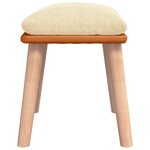 vidaXL Repose-pied Crème 45x29 5x35 cm Tissu et similicuir