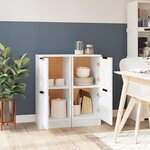 vidaXL Buffets 2 Pièces Blanc brillant 30x30x70 cm Bois d'ingénierie