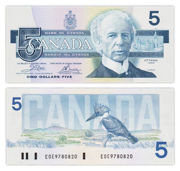 Billet de Collection 5 dollars 1986 Canada - Neuf - P95a1