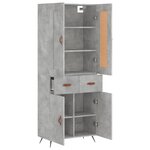vidaXL Buffet haut Gris béton 69 5x34x180 cm Bois d'ingénierie