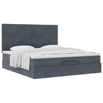 VidaXL Cadre de lit ottoman avec matelas gris foncé 180x200cm velours
