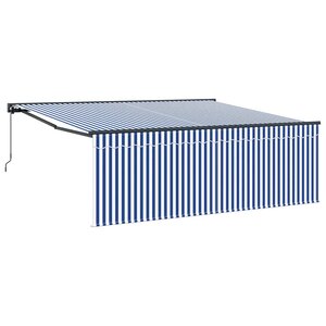 vidaXL Auvent Rétractable Bleu et anthracite 400 × 300 cm