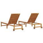 vidaXL Transat 2 Pièces Marron 53 x 202 x 89cm Bois d'acacia massif