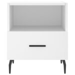 vidaXL Tables de chevet 2 Pièces blanc 40x35x47 5 cm bois d’ingénierie
