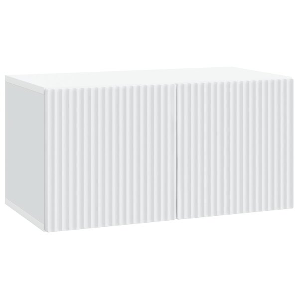 vidaXL Meuble TV mural Blanc 59 5 x 31 x 30 cm Bois d'ingénierie