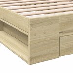 vidaXL Cadre de lit avec tiroir sans matelas chêne sonoma 100x200 cm