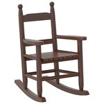 vidaXL Chaises à bascule enfants lot de 2 marron bois peuplier massif