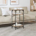 vidaXL Table d'appoint avec étagère Chêne artisanal 40 x 30 x 75 cm