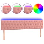 vidaXL Tête de lit à LED Rose 180x7x78/88 cm Velours
