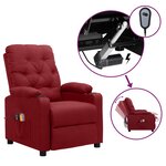 vidaXL Fauteuil électrique de massage Bordeaux Tissu