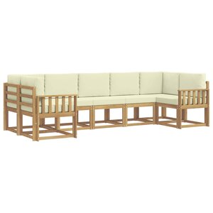 vidaXL Ensemble de canapés d'extérieur 7 pc Blanc et crème