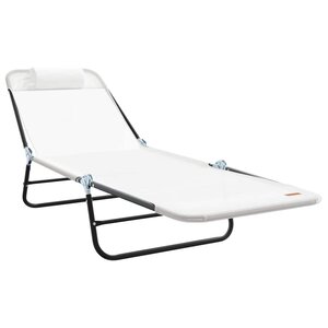 vidaXL Chaise longue pliante Crème 182 x 55 x 85 5 cm Textilène