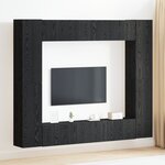 vidaXL Ensemble de meuble TV 8 pièces - Accroché au mur  Chêne noir  Bois aggloméré