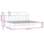 vidaXL Cadre de lit métal sans matelas et tête de lit blanc 200x200 cm