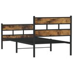 vidaXL Cadre de lit en métal sans matelas chêne fumé 100x200 cm