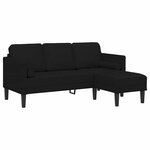 vidaXL Ensemble de Canapés avec coussin Noir Polyester
