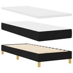 vidaXL Lit à ressorts avec coussin Noir 80 x 200 cm tissu