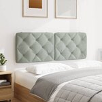 vidaXL Coussin de tête de lit gris clair 137 cm velours