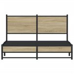 vidaXL Cadre de lit en métal sans matelas chêne sonoma 150x200 cm
