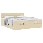 VidaXL Cadre de lit ottoman avec matelas crème 180x200 cm tissu