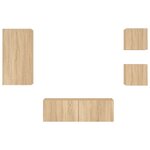 vidaXL Meuble TV muraux 4 Pièces avec lumières LED chêne sonoma