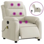vidaXL Fauteuil inclinable de massage électrique crème velours