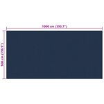 vidaXL Film solaire de piscine flottant PE 1000x500 cm Noir et bleu