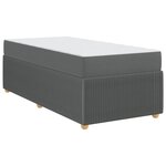 vidaXL Cadre de lit avec matelas Gris foncé 80 x 200 cm tissu