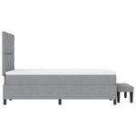 vidaXL Lit avec Sommier et Banc Gris Clair 120x200 cm Tissu