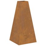 vidaXL brasero avec espace de rangement pour bûches  50 x 50 x 100 cm - acier corten