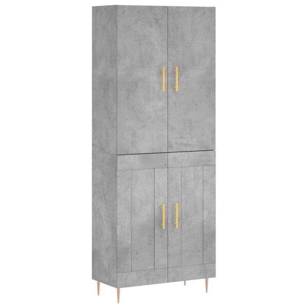 vidaXL Buffet haut Gris béton 69 5x34x180 cm Bois d'ingénierie