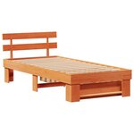 vidaXL Cadre de lit avec tête de lit Brun cire 80 x 200 cm Pin massif