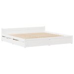 vidaXL Cadre de lit sans matelas blanc 135x190 cm bois de pin massif