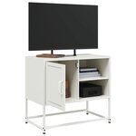 vidaXL Meuble TV blanc 68x39x60 5 cm acier