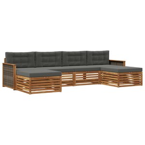 vidaXL Ensemble de canapés d'extérieur 6 pc Bois d'Acacia Massif