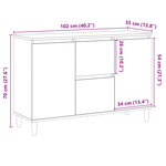 vidaXL Buffet chêne artisanal 102x35x70 cm bois d'ingénierie