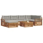 vidaXL Ensemble de canapés d'extérieur 7 pc Gris Naturel et Clair