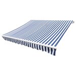 vidaXL Toit d'auvent toile bleu et blanc 3 x 2 5 m (cadre non inclus)