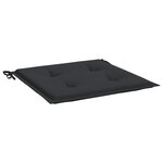 vidaXL Coussins de chaise jardin lot de 6 noir 50x50x3 cm tissu oxford